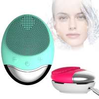 Wireless charging silicone face cleaner brush waterproof electric facial cleansing brush